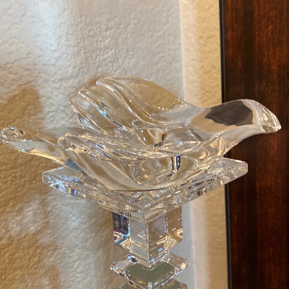 Other - Vintage heavy glass bird shaped candle holder 6” x 3” x 2”